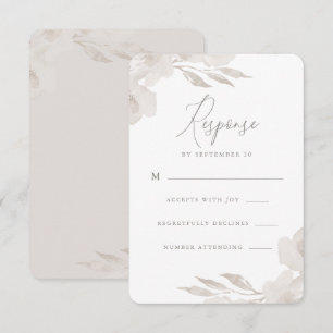 Delicate Floral Neutre et Mariage Foliage Rsvp