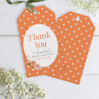 Delicate Floral Orange Bridal Shower Thank You