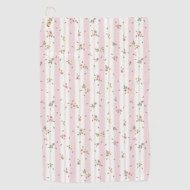 Delicate Floral Pattern  Golf Towel (Front)