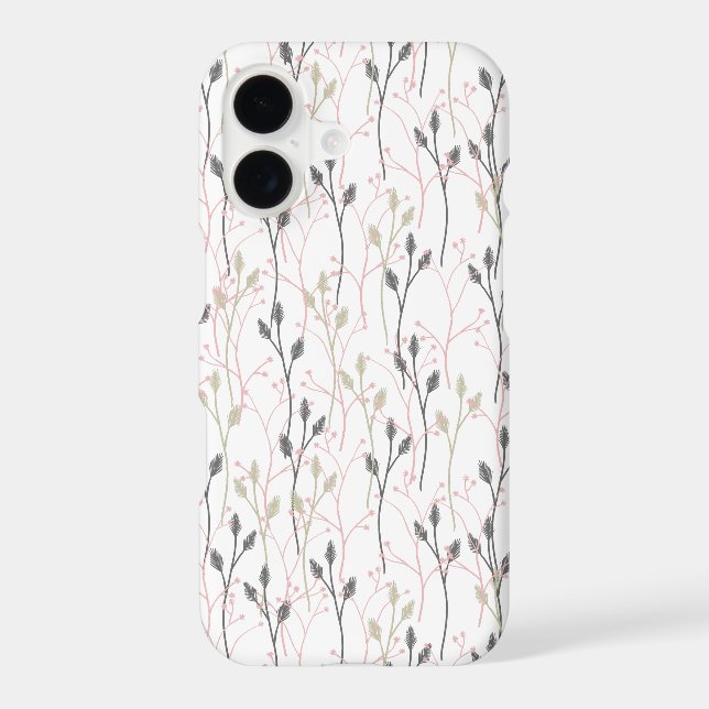 Delicate Floral Pattern in Soft Pastel Iphone Case (Back)