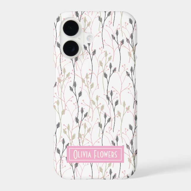 Delicate Floral Pattern in Soft Pastel Iphone Case (Back)