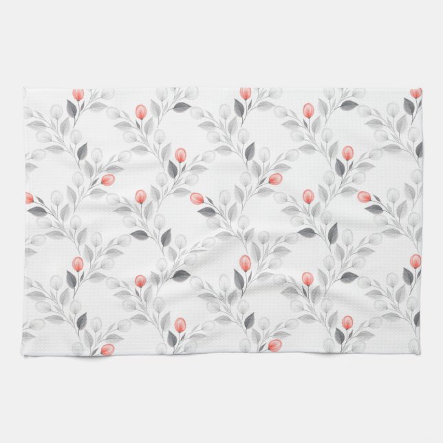 Delicate floral pattern kitchen towel (Horizontal)