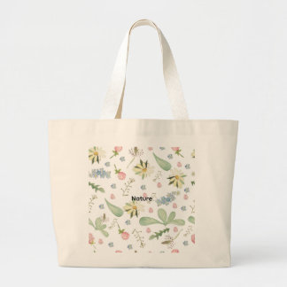 Delicate floral pattern large tote bag