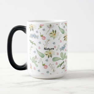 Delicate floral pattern magic mug