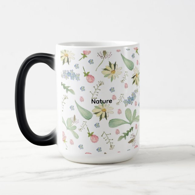 Delicate floral pattern  magic mug (Left)