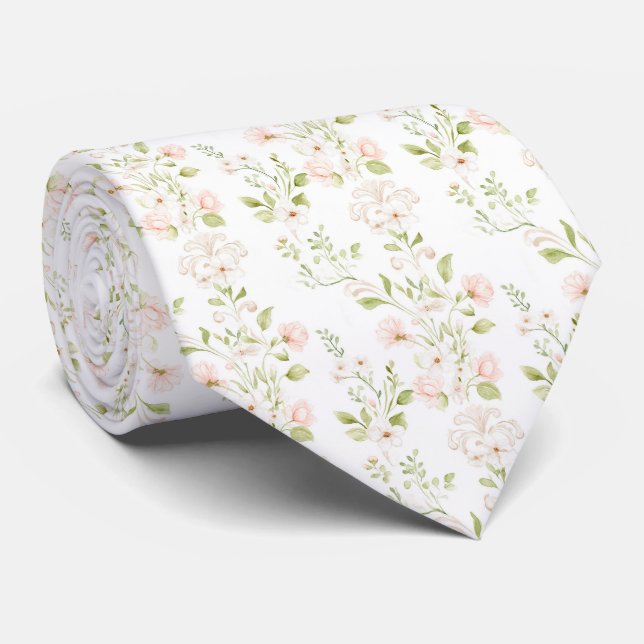 Delicate floral pattern neck tie (Rolled)