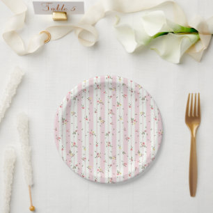Delicate Floral Pattern Paper Plates