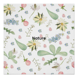 Delicate floral pattern  poster