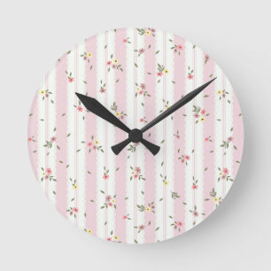 Delicate Floral Pattern Round Clock
