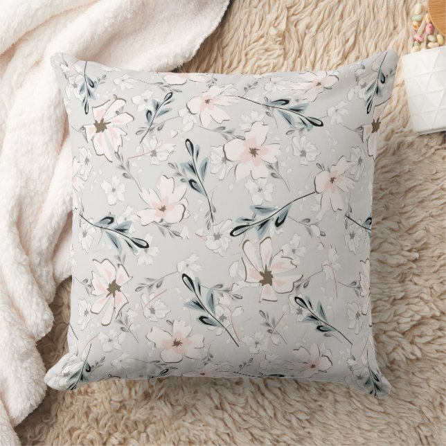Delicate floral pattern.  throw pillow (Blanket)