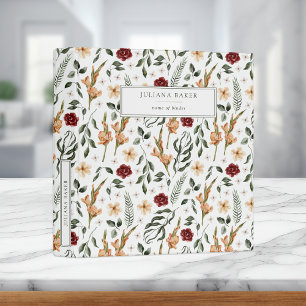 Delicate Floral Personalized Binder