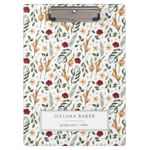 Delicate Floral Personalized Clipboard