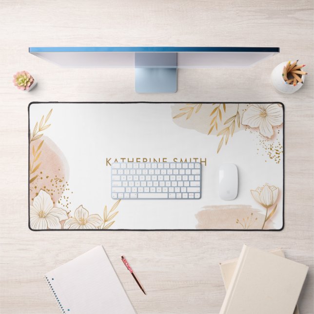 Delicate Floral Personalized Desk Mat (Office 1)
