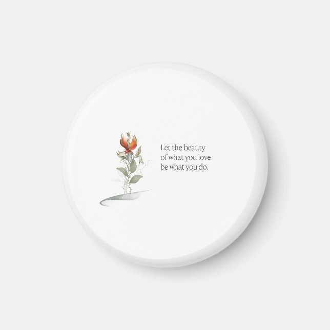 Delicate floral quote magnet  (Front)