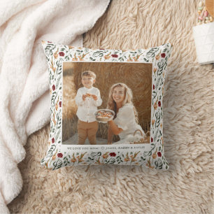 Delicate Floral Scrapbook Style Mother's Day Throw Pillow