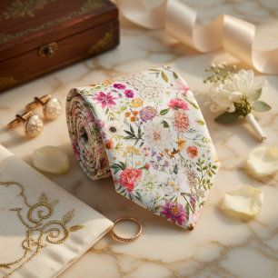 Delicate Floral Seamless Pattern Tie