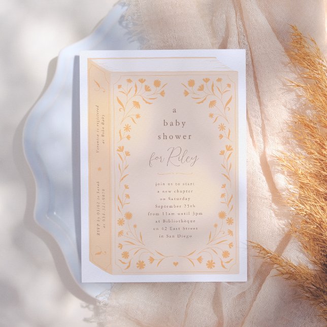 Delicate Floral Storybook Baby Shower Invitation (Creator Uploaded)