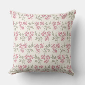 Delicate Floral Vine Throw Pillow – Soft Pink