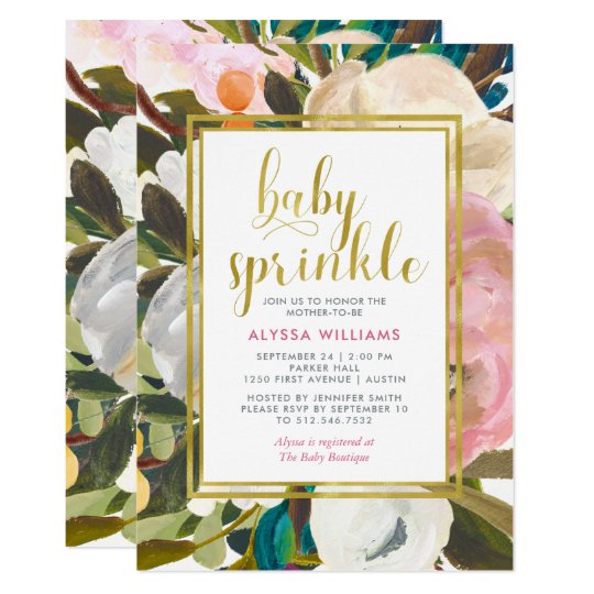 Delicate Floral Watercolor | Baby Sprinkle Card