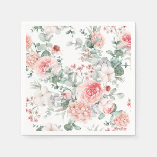 Delicate floral watercolor Paper Napkin. Napkin