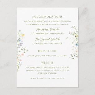 Delicate Floral Wedding Details Enclosure Card