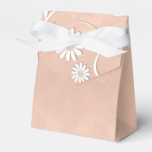 Delicate Floral Wedding Favour Box Coral