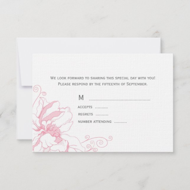 Delicate Floral Wedding RSVP Cards (Front)