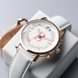 Delicate Floral Wreath Custom Monogram Watch<br><div class="desc">Elegant and chic watch design features a beautiful floral wreath in pastel colours and can be personalized with your name,  monogram,  initial,  or any text of your choice.</div>