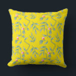 Delicate Florals Blazing Yellow  Throw Pillow<br><div class="desc">Personalize the text with your details. Matching products are available. Feel free to get in touch with me to suggest items for this set or seek further assistance.</div>