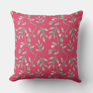 Delicate Florals Innuendo Pink Throw Pillow