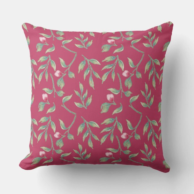 Delicate Florals Innuendo Pink  Throw Pillow (Front)