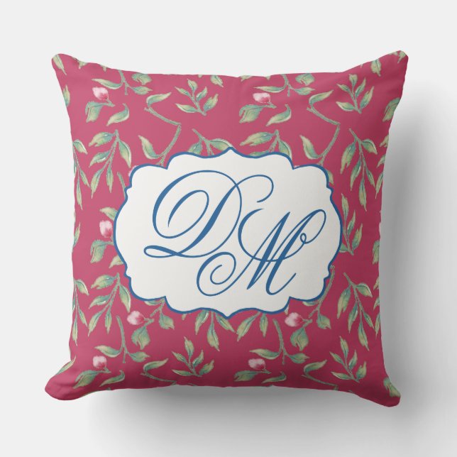 Delicate Florals Innuendo Pink  Throw Pillow (Front)