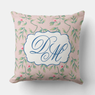Delicate Florals Mauve Chalk Throw Pillow