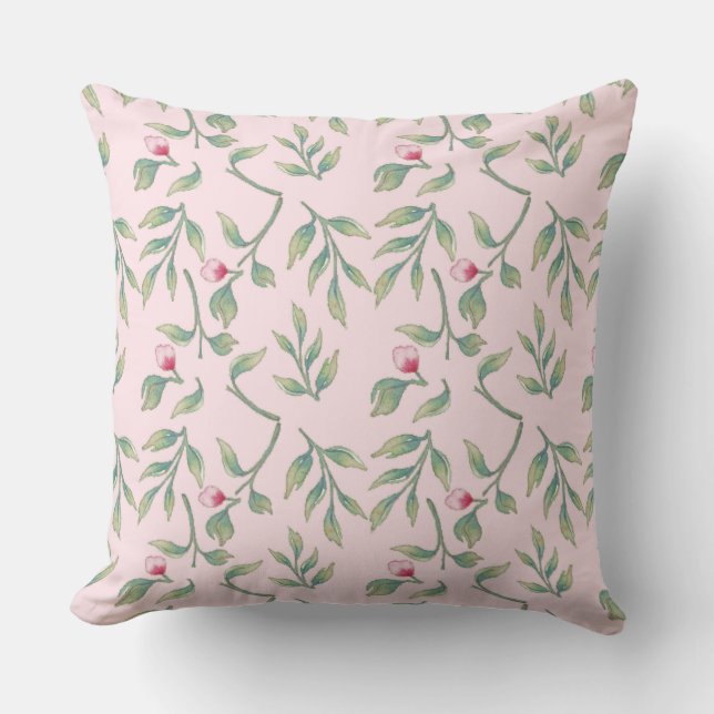 Delicate Florals Nosegay Pink  Throw Pillow (Front)