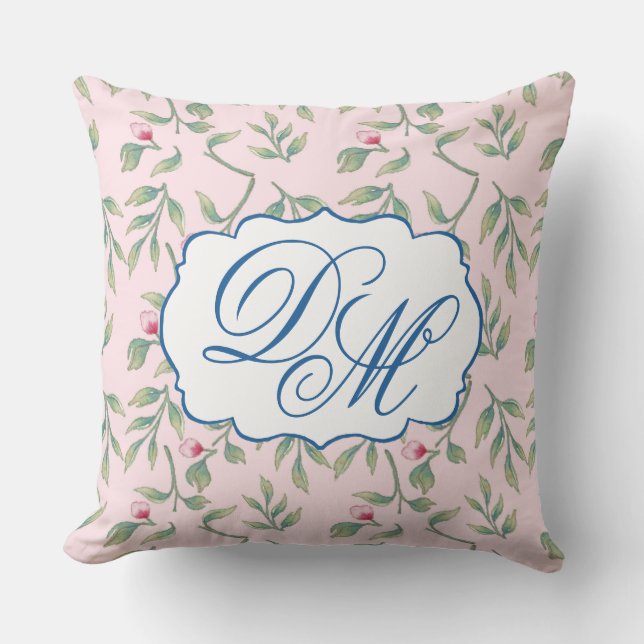 Delicate Florals Nosegay Pink  Throw Pillow (Front)