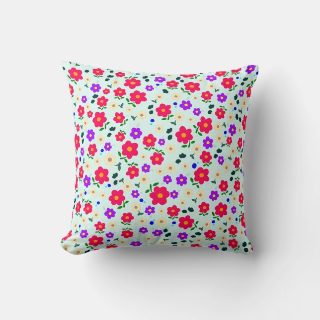 delicate flower throw pillow (Front)