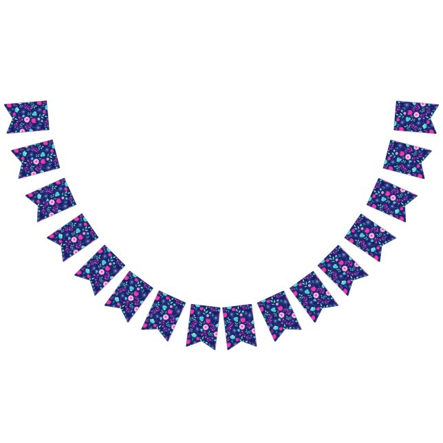 Delicate Flowers and Botanical Details Bunting Flags (All)