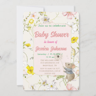 delicate flowers and leaves in Chinese style Invit Invitation