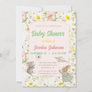 delicate flowers and leaves in Chinese style Invit Invitation