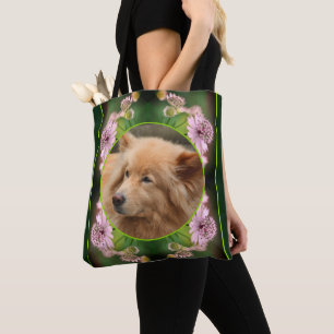 Delicate Flowers Frame Create Your Own Photo Tote Bag