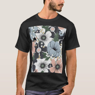 Delicate flowers: hand-drawn seamless pattern. T-Shirt