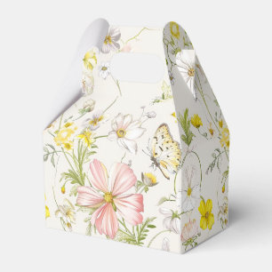 delicate flowers with a butterfly in Chinese style Favor Box