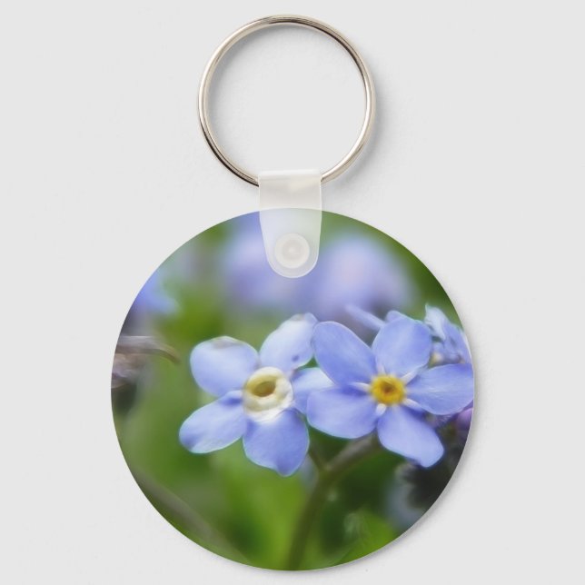 Delicate Forget Me Not Flowers Keychain (Front)