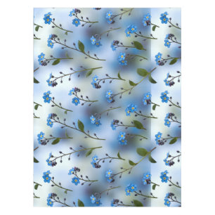 Delicate Forget-Me-Nots in Airy Blue Tablecloth