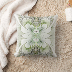 Delicate Fractal Pattern Throw Pillow
