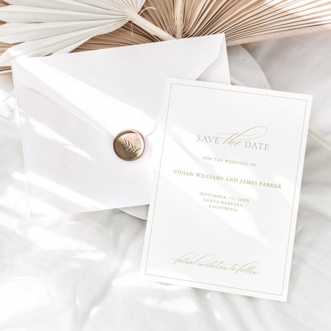 Delicate Frame Classic Wedding Save the Date Card  (Delicate Frame Classic Wedding Save the Date Card)