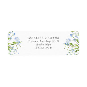 Delicate French Blue Regency Return Address Label