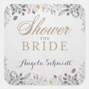Delicate Garden Bridal Shower Sticker