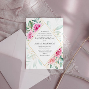 delicate garden floral elegant wedding invitation