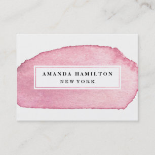 Delicate Girly Pink Watercolor wash professional Business Card